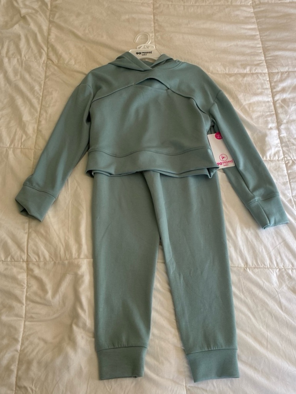 Reflex Girls Two-Piece Hoodie Set in Sage Green